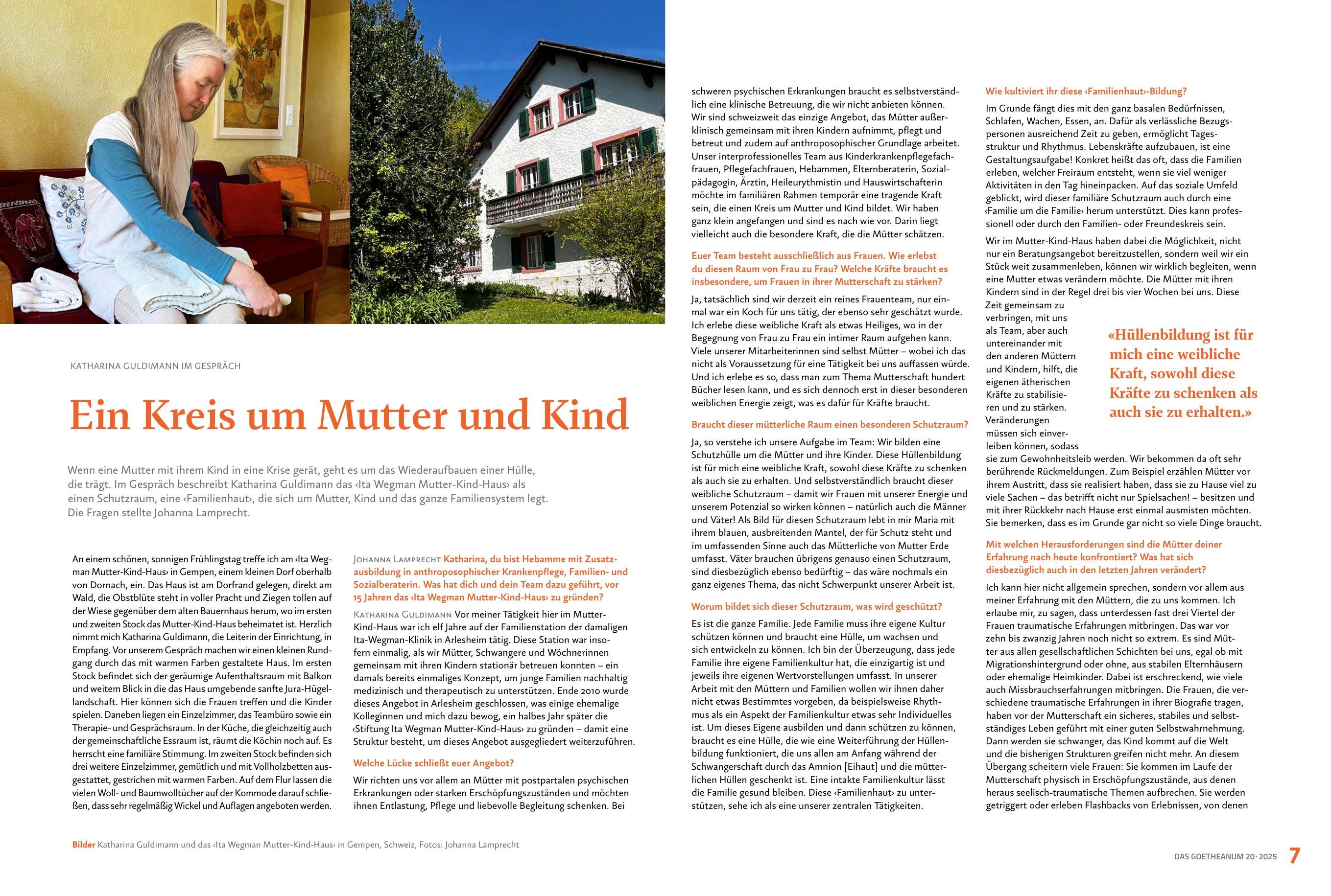 Ausgabe 20 – Mutter-Kind-Haus · Ein Kreis um Mutter und Kind