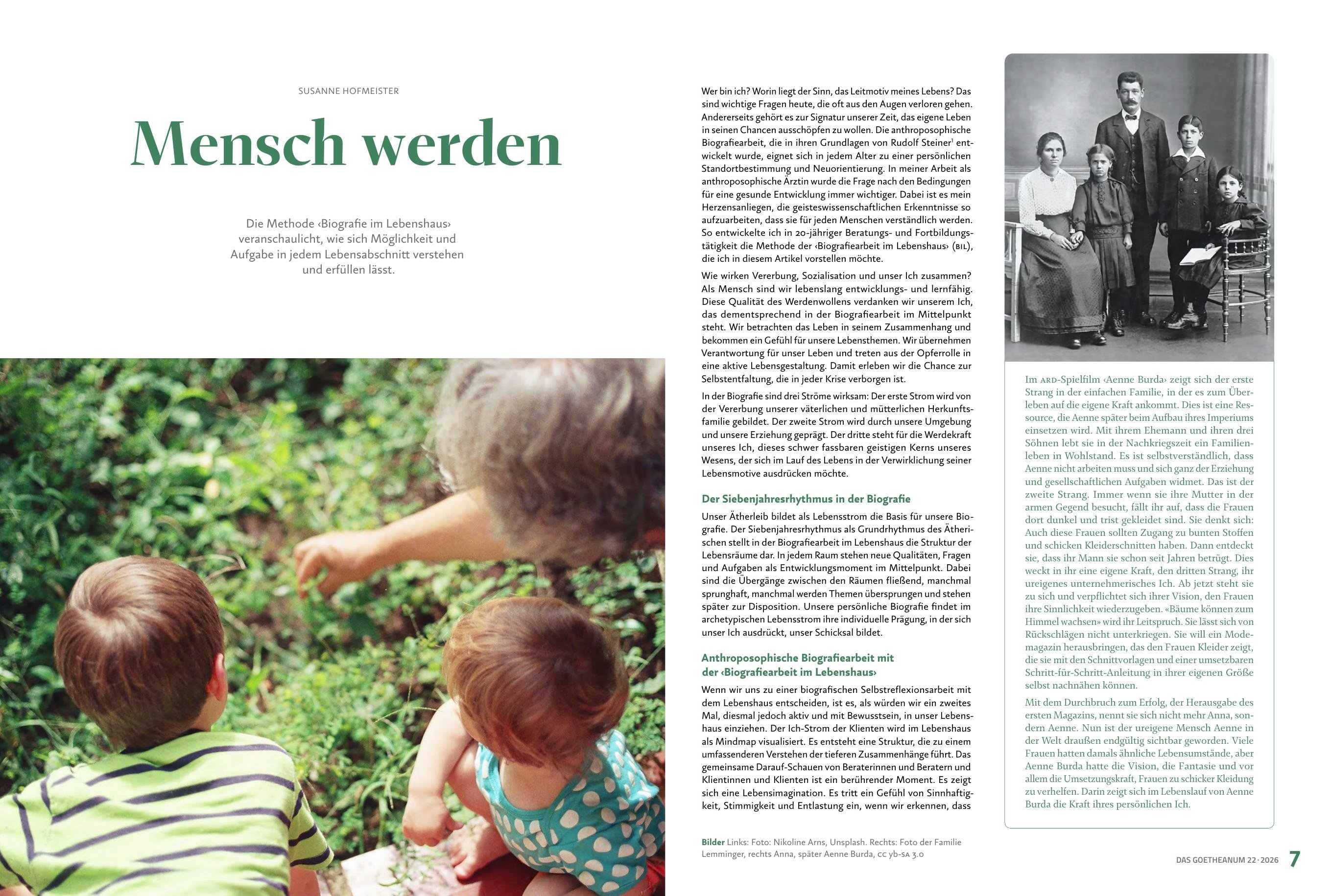 Ausgabe 22 – Biografiearbeit · Mensch werden