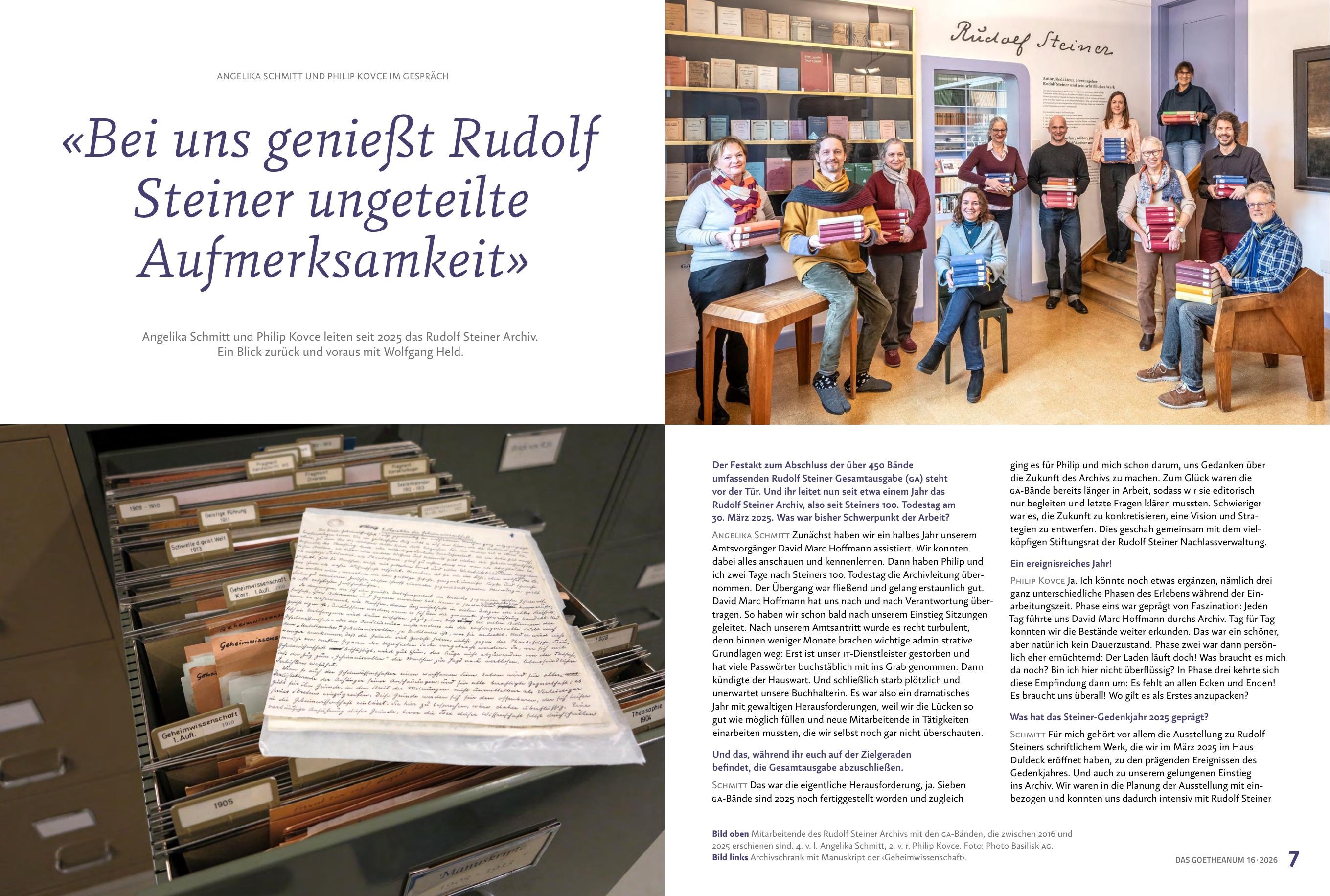Ausgabe 16 – GA-Archiv · «Rudolf Steiner ungeteilte Aufmerksamkeit»