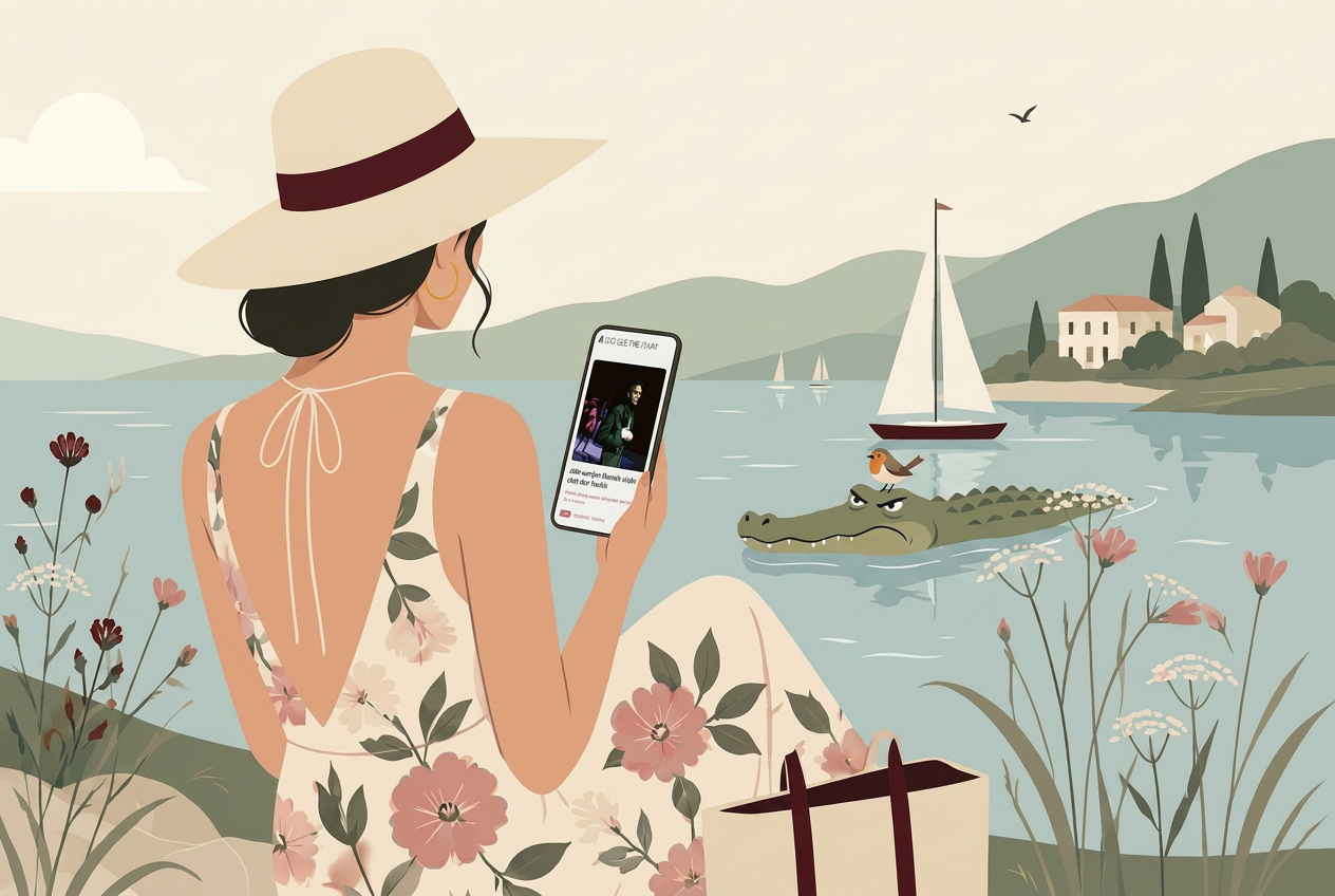 Lesen auf Smartphone – Am See